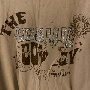 Organic generation cosmic cowboy crop tee medium brown